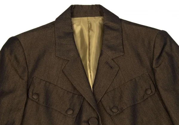 ジャンポールゴルチエ クラシックJean Paul GAULTIER CLASSIQUE スラントパッチポケット玉虫3Bジャケット 玉虫茶40 K-74052_003