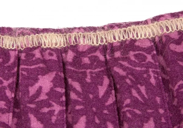 ジャンポールゴルチエ ファムJean Paul GAULTIER FEMME ウールダマスクプリントプリーツスカート 濃淡紫40 K-74054_004