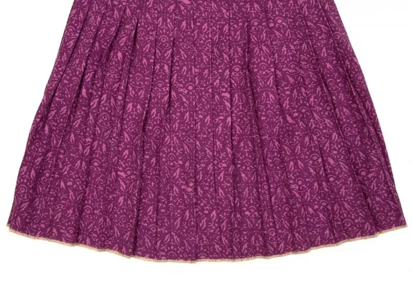 ジャンポールゴルチエ ファムJean Paul GAULTIER FEMME ウールダマスクプリントプリーツスカート 濃淡紫40 K-74054_006