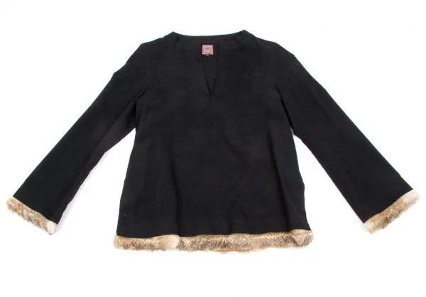 GAULTIER JEAN'S Faux Suede Rabbit Fur Tops K-74057_002
