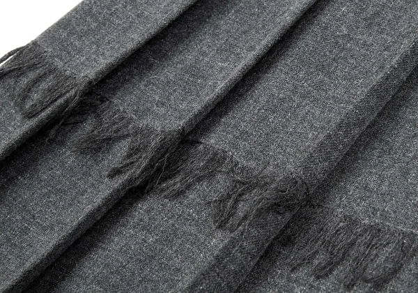 イッセイミヤケISSEY MIYAKE フリンジデザインプリーツスカート 杢グレー3 K-74061_009