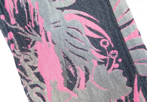 イッセイミヤケ エーポック ISSEY MIYAKE A-POC ボタニカルジャカードデニムハーフパンツ インディゴピンク26 K-74086_010