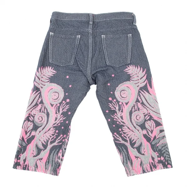 イッセイミヤケ エーポック ISSEY MIYAKE A-POC ボタニカルジャカードデニムハーフパンツ インディゴピンク26 K-74086_012