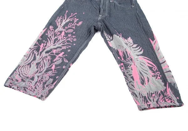 イッセイミヤケ エーポック ISSEY MIYAKE A-POC ボタニカルジャカードデニムハーフパンツ インディゴピンク26 K-74086_008