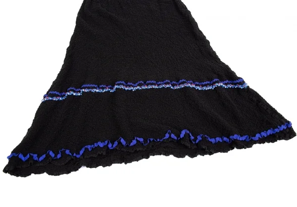 イッセイミヤケ ミーISSEY MIYAKE me カリフラワーテープスカート 黒赤青M位 K-74260_005