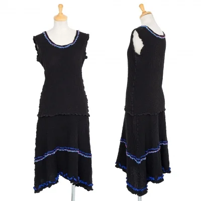 イッセイミヤケ ミーISSEY MIYAKE me カリフラワーチロリアンテープセットアップ 黒赤青