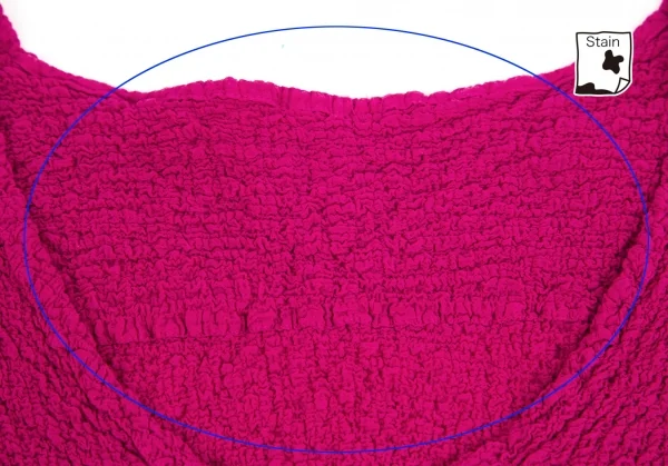 イッセイミヤケ ミーISSEY MIYAKE me カリフラワーVネックカットソー ショッキングピンクM位 K-74271_004