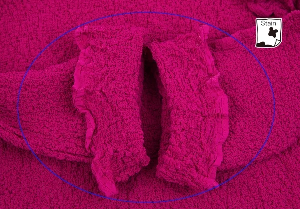 イッセイミヤケ ミーISSEY MIYAKE me カリフラワーVネックカットソー ショッキングピンクM位 K-74271_006