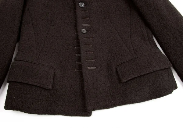 ワイズY's ウールメニーボタンホールデザインジャケット 茶M位 K-74287_005
