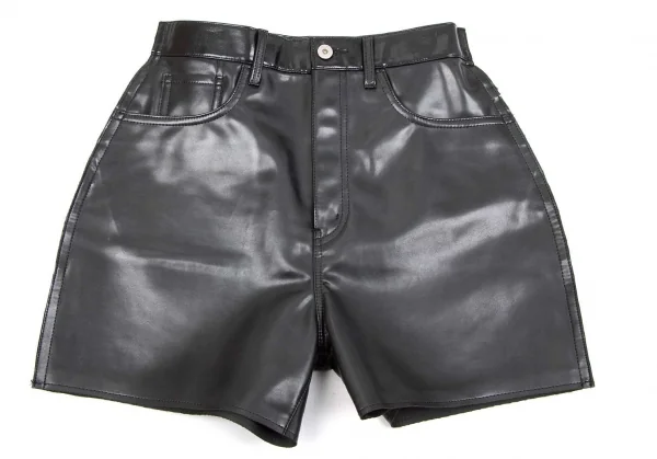 ジュンヤワタナベ コムデギャルソンJUNYA WATANABE COMME des GARCONS シンセティックレザー二次元カッティングショートパンツ 黒S K-74295_001