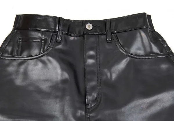 ジュンヤワタナベ コムデギャルソンJUNYA WATANABE COMME des GARCONS シンセティックレザー二次元カッティングショートパンツ 黒S K-74295_002