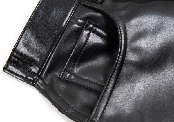 ジュンヤワタナベ コムデギャルソンJUNYA WATANABE COMME des GARCONS シンセティックレザー二次元カッティングショートパンツ 黒S K-74295_004