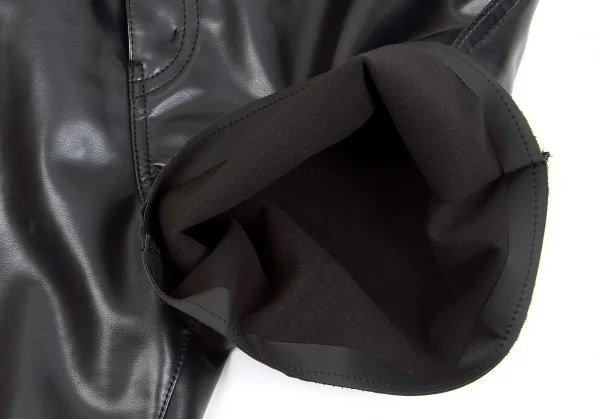 ジュンヤワタナベ コムデギャルソンJUNYA WATANABE COMME des GARCONS シンセティックレザー二次元カッティングショートパンツ 黒S K-74295_007