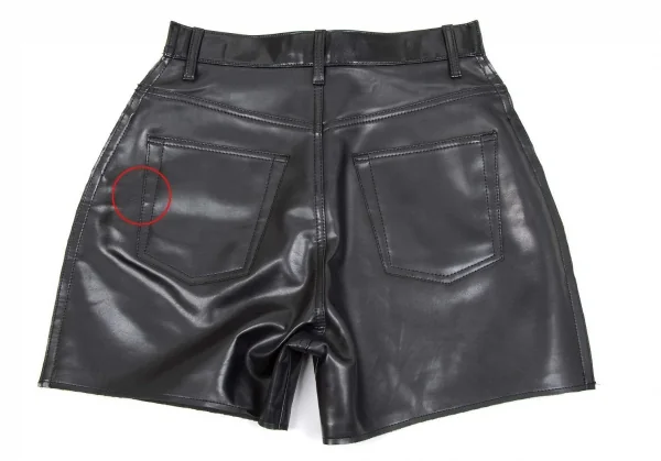 ジュンヤワタナベ コムデギャルソンJUNYA WATANABE COMME des GARCONS シンセティックレザー二次元カッティングショートパンツ 黒S K-74295_008