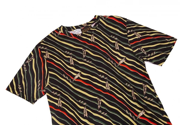 ロエベLOEWE×Paula's Ibiza  パウラズイビザプリントTシャツ 黒緑他S K-74322_002