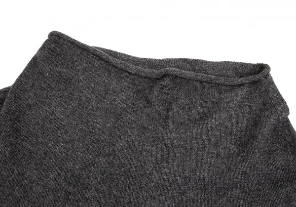 ワイズY's ドレープハイネックニットセーター チャコール2 K-74340_004