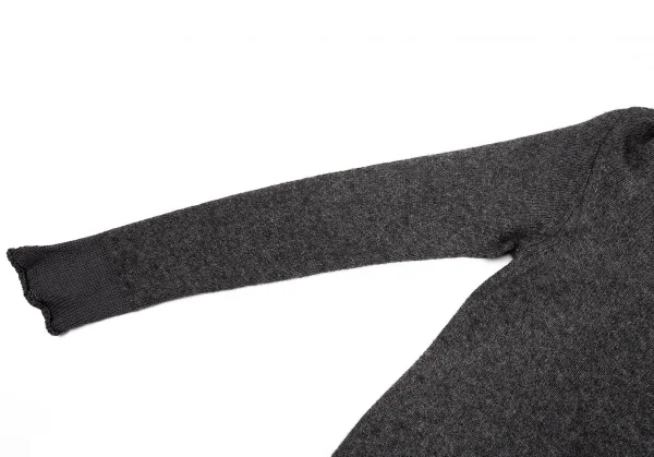 ワイズY's ドレープハイネックニットセーター チャコール2 K-74340_005