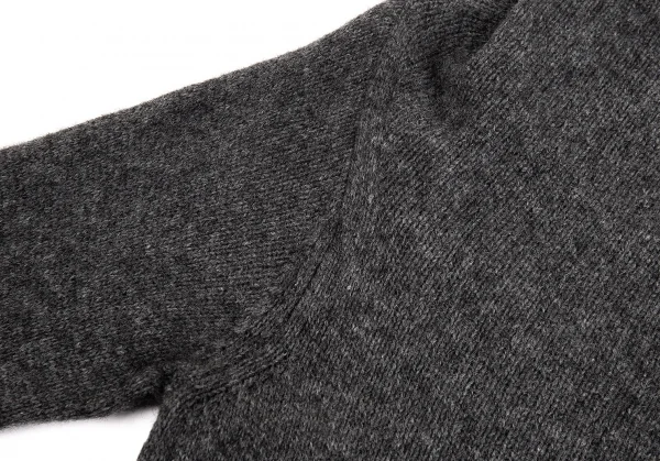 ワイズY's ドレープハイネックニットセーター チャコール2 K-74340_006