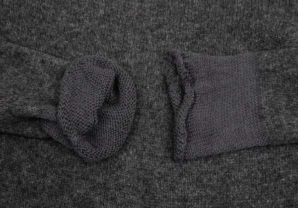 ワイズY's ドレープハイネックニットセーター チャコール2 K-74340_007