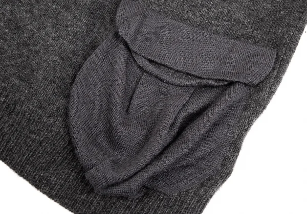 ワイズY's ドレープハイネックニットセーター チャコール2 K-74340_009