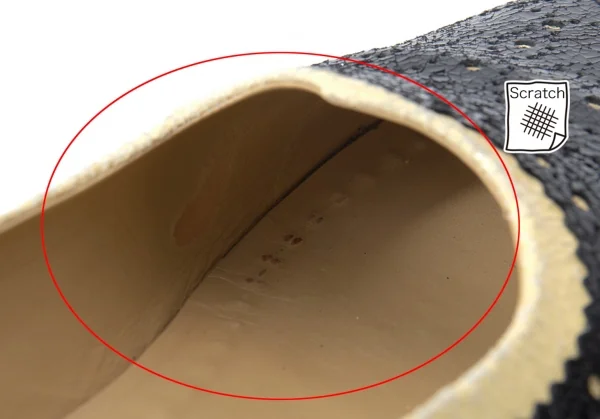 トリココムデギャルソンtricot COMME des GARCONS クラックプリントレザーメダリオンフラットシューズ ベージュ黒23 K-74360_012