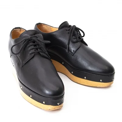 ヨウジヤマモト ファムYohji Yamamoto FEMME 木底レザーシューズ