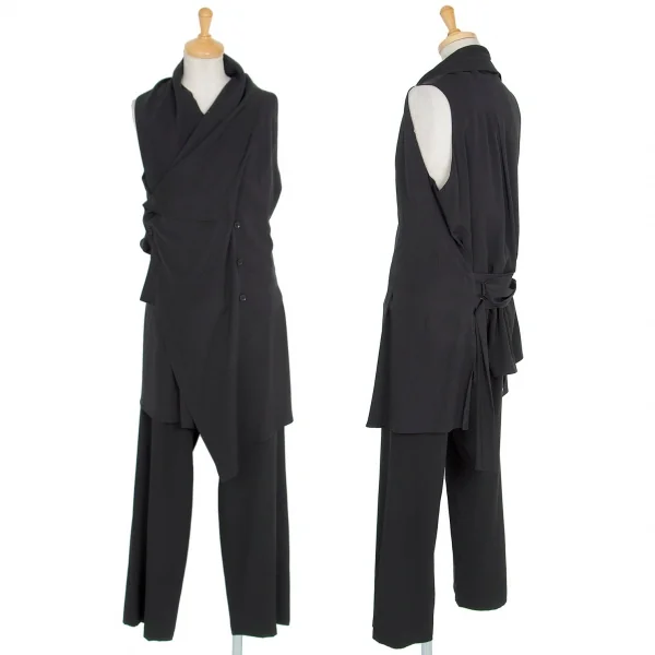 Yohji Yamamoto NOIR Silk Drape Vest K-74378_014