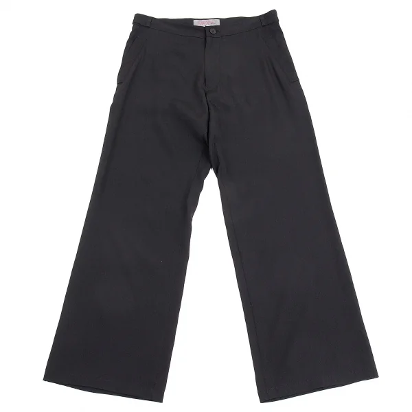 ヨウジヤマモト ノアールYohji Yamamoto NOIR シルクストレートパンツ 黒1 K-74379_001