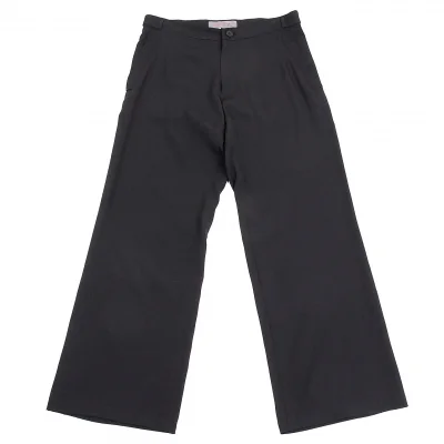ヨウジヤマモト ノアールYohji Yamamoto NOIR シルクストレートパンツ 黒
