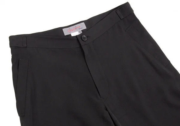 ヨウジヤマモト ノアールYohji Yamamoto NOIR シルクストレートパンツ 黒1 K-74379_002
