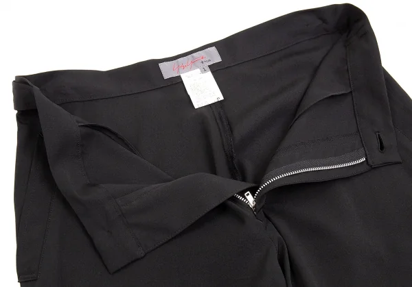 ヨウジヤマモト ノアールYohji Yamamoto NOIR シルクストレートパンツ 黒1 K-74379_005