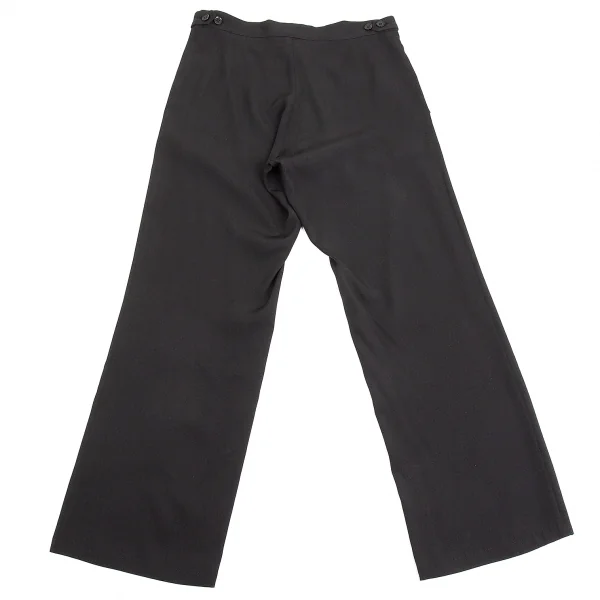 ヨウジヤマモト ノアールYohji Yamamoto NOIR シルクストレートパンツ 黒1 K-74379_008