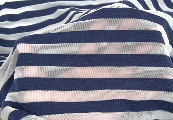 コムコム コムデギャルソンCOMME des GARCONS ボーダーシースルー長袖カットソー 紺白XS K-74427_010