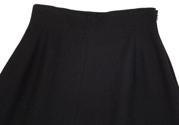 ヨウジヤマモト ファムYohji Yamamoto FEMME ウールオールドギャバカーブ切替アシンメトリースカート 黒1 K-74457_003