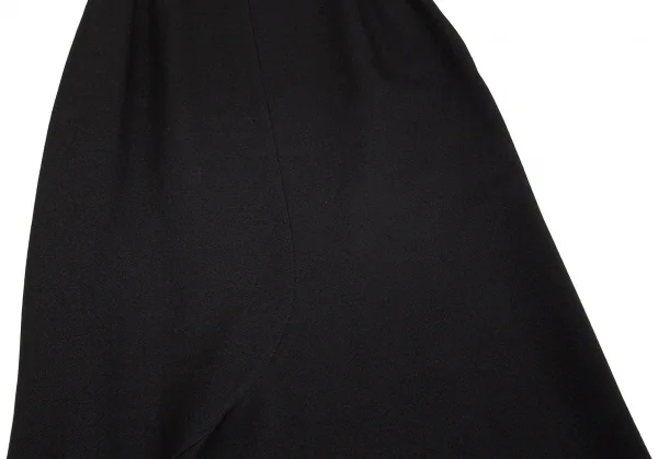 ヨウジヤマモト ファムYohji Yamamoto FEMME ウールオールドギャバカーブ切替アシンメトリースカート 黒1 K-74457_005