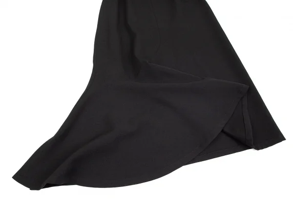 ヨウジヤマモト ファムYohji Yamamoto FEMME ウールオールドギャバカーブ切替アシンメトリースカート 黒1 K-74457_007