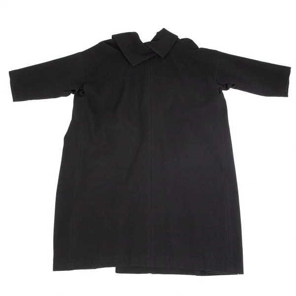 ヨウジヤマモト ファムYohji Yamamoto FEMME フラノウールキモノコート 黒S K-74473_011