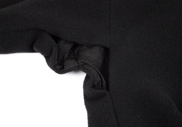 ヨウジヤマモト ファムYohji Yamamoto FEMME フラノウールキモノコート 黒S K-74473_014