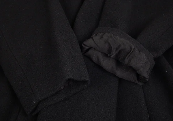 ヨウジヤマモト ファムYohji Yamamoto FEMME フラノウールキモノコート 黒S K-74473_005