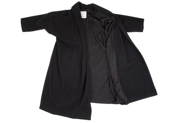 ヨウジヤマモト ファムYohji Yamamoto FEMME フラノウールキモノコート 黒S K-74473_008