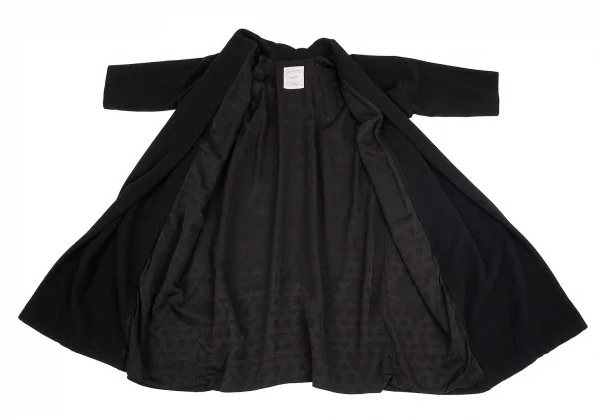 ヨウジヤマモト ファムYohji Yamamoto FEMME フラノウールキモノコート 黒S K-74473_009