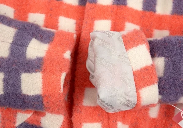 ミントデザインズmintdesigns 起毛チェックノーカラージャケット 生成り紫他M位 K-74499_006