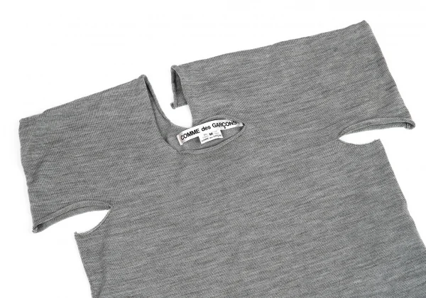 コムデギャルソンCOMME des GARCONSウールボックスシルエットニットソー 杢グレーM K-74560_003