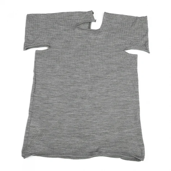 コムデギャルソンCOMME des GARCONSウールボックスシルエットニットソー 杢グレーM K-74560_008