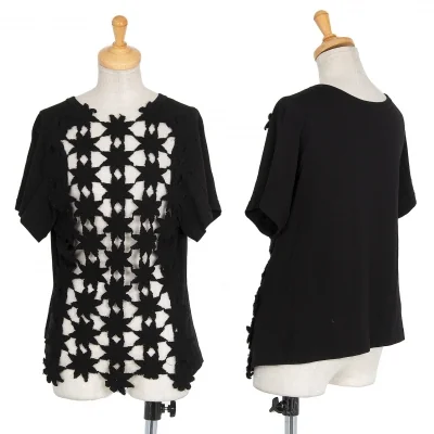 コムデギャルソンCOMME des GARCONS ウールスターモチーフ織り切り替え半袖ニットソー