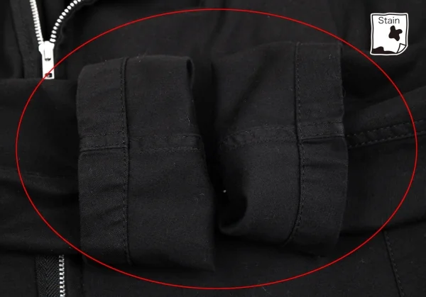 ブラックコムデギャルソンBLACK COMME des GARCONSコットン断ち切りラウンドヘムライダースジャケット 黒M K-74572_010