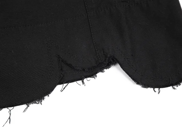 ブラックコムデギャルソンBLACK COMME des GARCONSコットン断ち切りラウンドヘムライダースジャケット 黒M K-74572_012