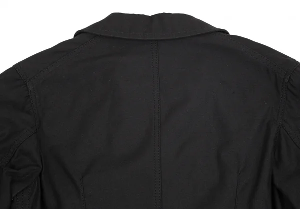 ブラックコムデギャルソンBLACK COMME des GARCONSコットン断ち切りラウンドヘムライダースジャケット 黒M K-74572_017