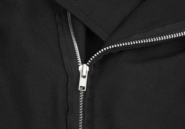 ブラックコムデギャルソンBLACK COMME des GARCONSコットン断ち切りラウンドヘムライダースジャケット 黒M K-74572_004