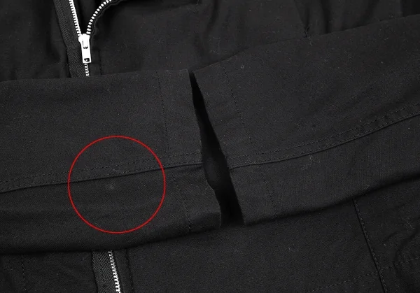 ブラックコムデギャルソンBLACK COMME des GARCONSコットン断ち切りラウンドヘムライダースジャケット 黒M K-74572_008